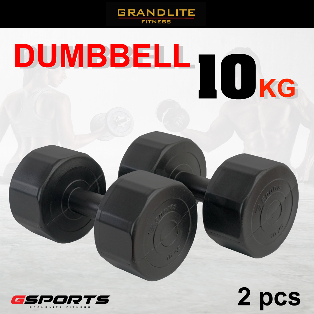 ดูภาพ Gsports Dumbbell 10KG x2 ดัมเบล พลาสติก 10 กก. แพ็คคู่ เพิ่มเติม Gsports Dumbbell 10KG x2 ดัมเบล พลาสติก 10 กก. แพ็คคู่