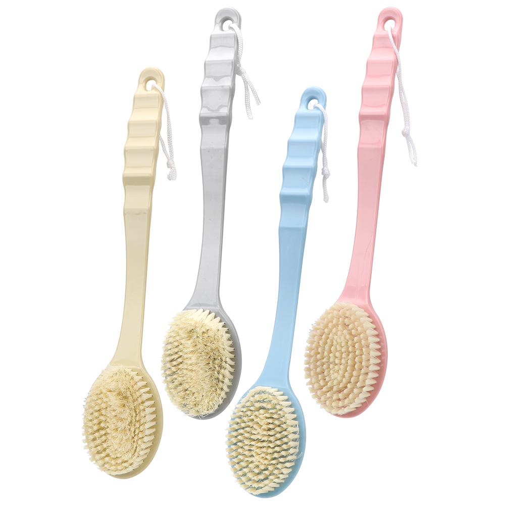 White Pretty See Back Brush Long Handled Soft Bristle Bath Brush