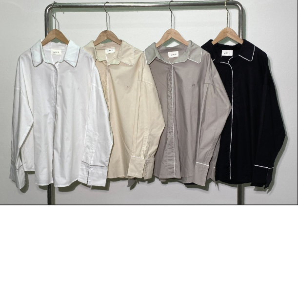 with.ti.store- TPW07398 Withit plain oversize shirt hem detail ราคา 590 บาท*ส่งฟรี