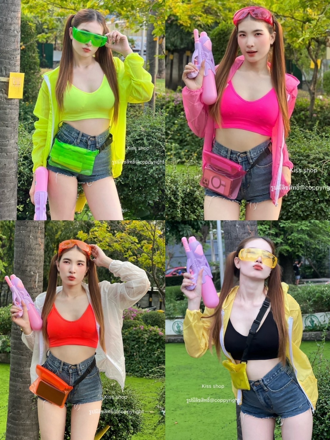 ชุดเล่นน้ำสงกรานต์ (งาน 4 ชิ้น) เสื้อคลุม บรา แว่น กระเป๋ากันน้ำเอว* งานเซ็กซี่ ชุดเซ็ตสงกรานต์เล่นน้ำเซ็กซี่ (MJ002) ราคา 295 บาท*ส่งฟรี