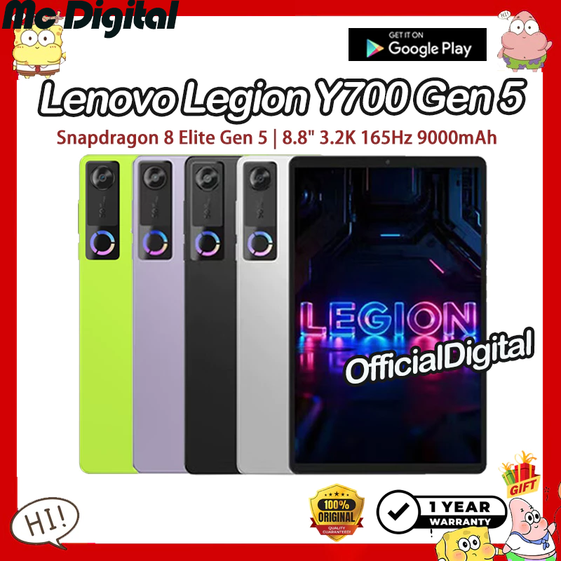 Global Rom 2026 Lenovo Legion Y700 Gen 5 Snapdragon 8 Elite Gen 5 8.8" 3.2K 165Hz 9000Mah Lenovo Tab | 12 Month Warranty ราคา 23,499 บาท*ส่งฟรี