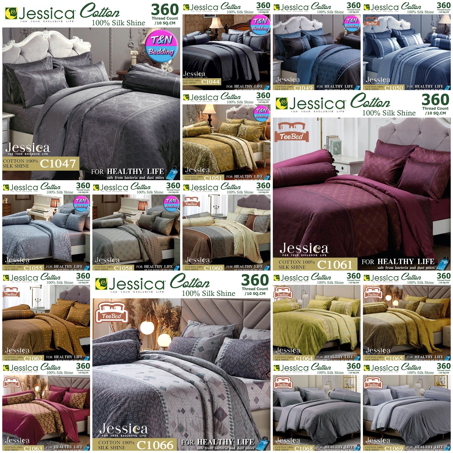 💎TeeBed💎 Jessica Cotton100% Bedding Set+Comforter (Size 5/6ft) C1036 C1040 C1041 C1044 C1047 C1049 C1050 C1051 C1055 C1058 C1060 C1061 C1062 C1063 C1064 C1065 C1066 C1068 C1069 #Cotton2567 ราคา 4,400 บาท*ส่งฟรี
