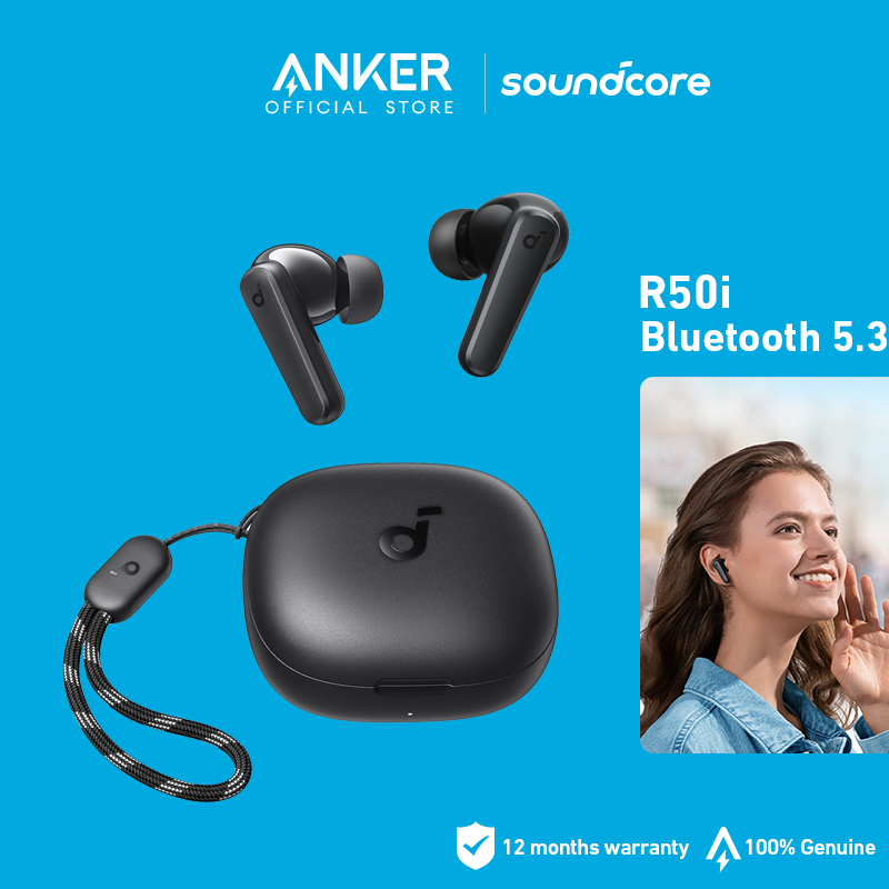 Soundcore by Anker R50i True Wireless Earbuds, Big Bass, Bluetooth 5.3, 30H Long Playtime, Water-Resistant, 2 Mics for AI Clear Calls, 22 Preset EQs-A3949 ราคา 529 บาท*ส่งฟรี