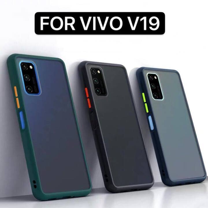 [ส่งจากไทย] เคสกันกระแทก ปุ่มสีผิดด้าน Case Vivo V19 เคสโทรศัพท์ วีโว่ ขอบนิ่มหลังแข็ง เคส vivo V19