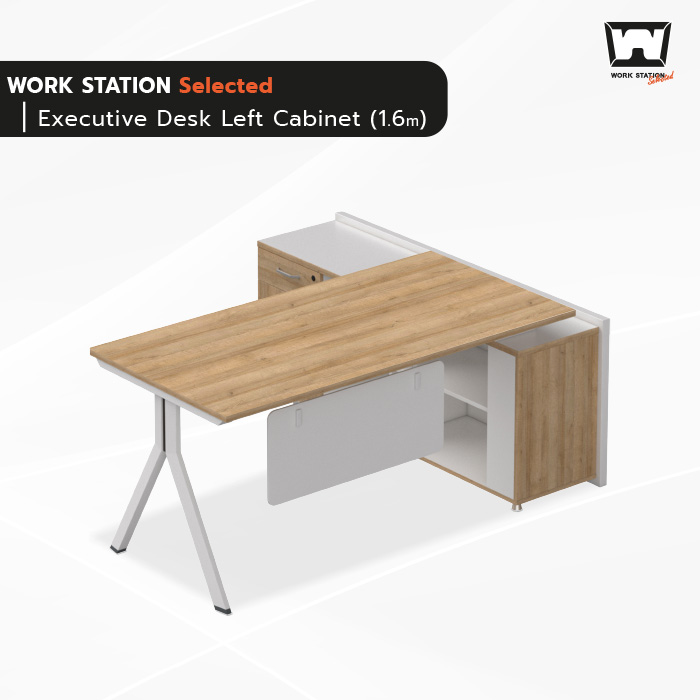 Work Station - Office Desk โต๊ะทำงานพร้อมตู้เก็บของด้านข้างแบบตัวแอล รุ่น J&L ราคา 12,755 บาท*ส่งฟรี