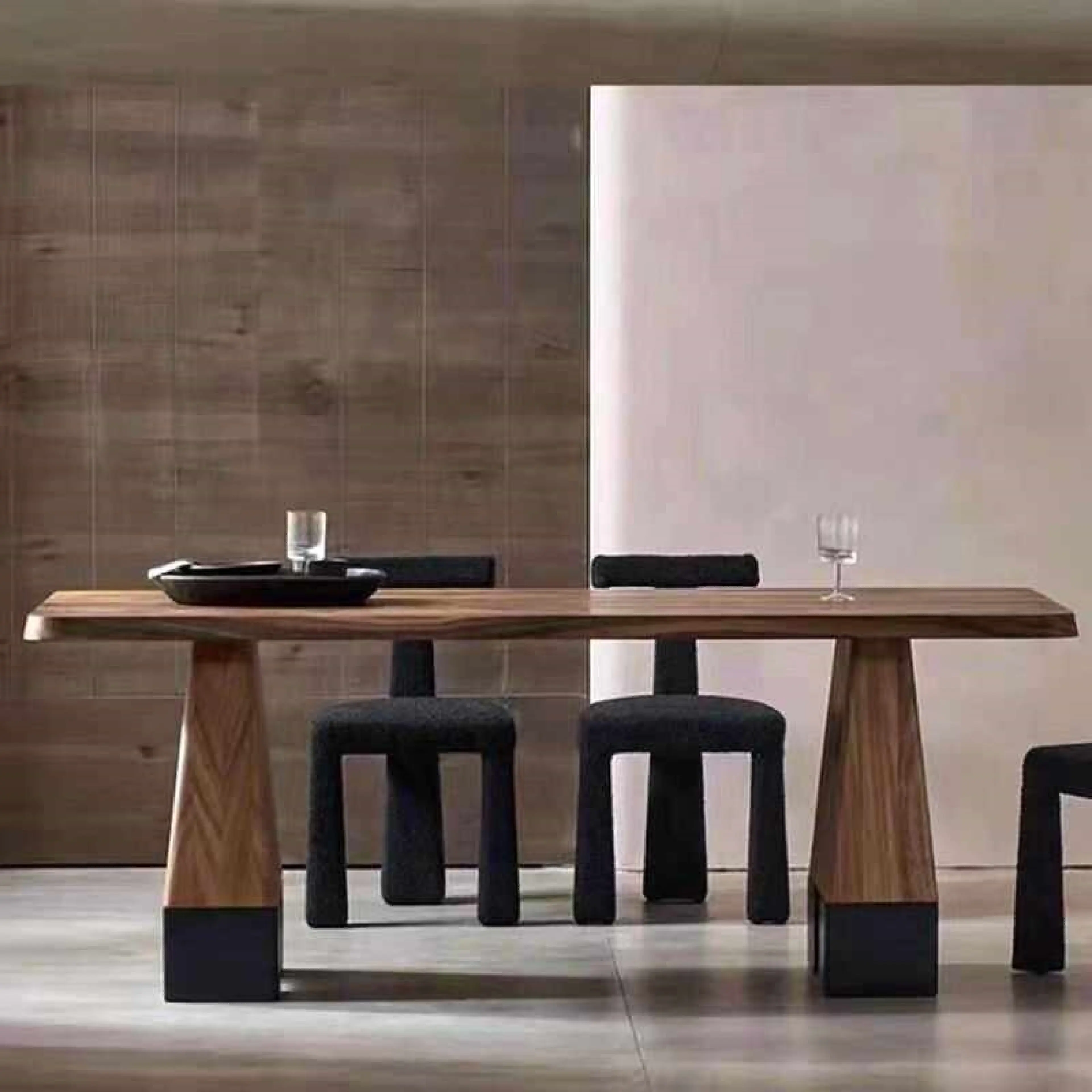 Bunise D014 Wooden Dining Table with Elegant Design Modern Minimalist Style Large Dining Table for Dining Rooms, Homes, and Premium Condos.