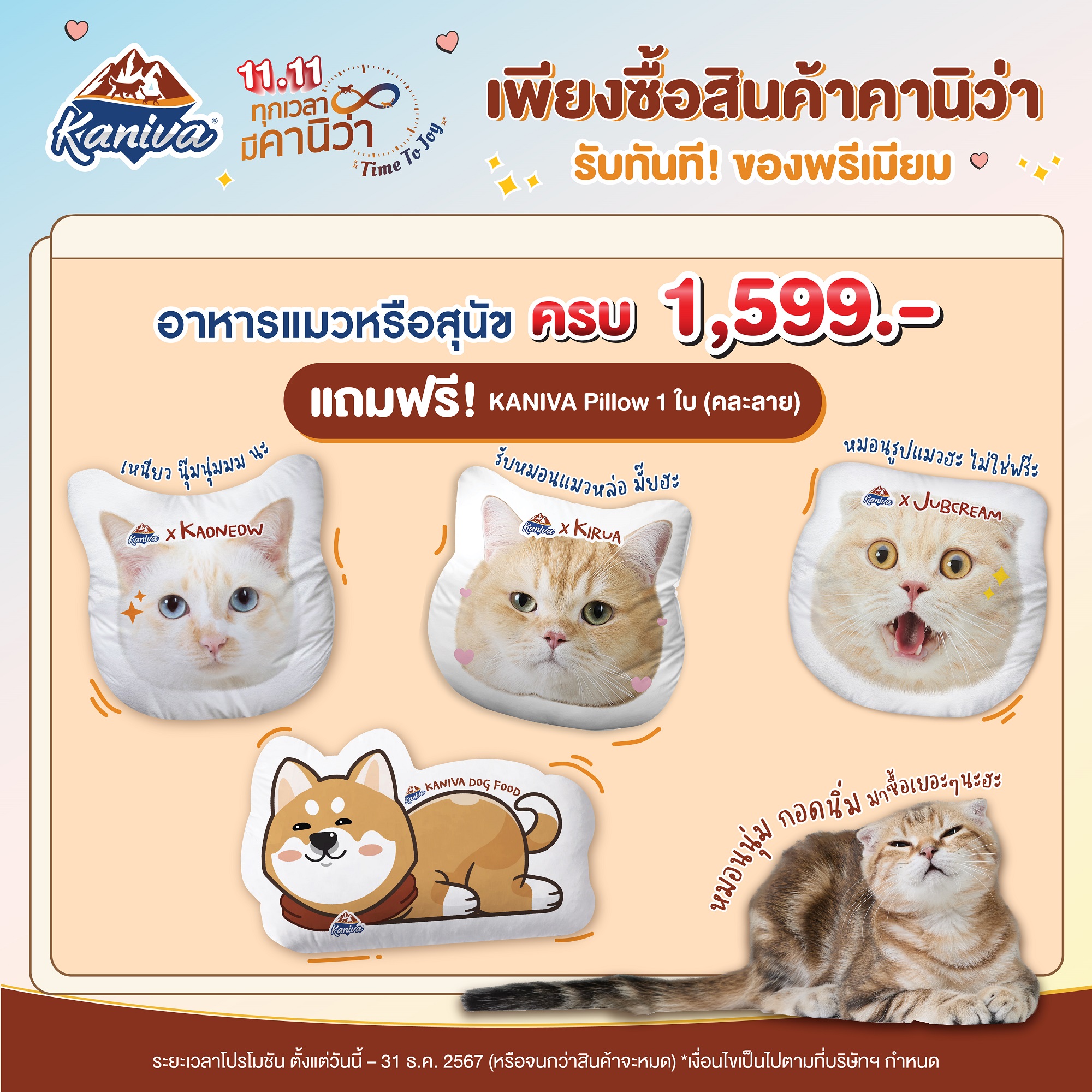 ของแถม KANIVA Pillow หมอนรูปสุนัข ราคา 5,000 บาท*ส่งฟรี