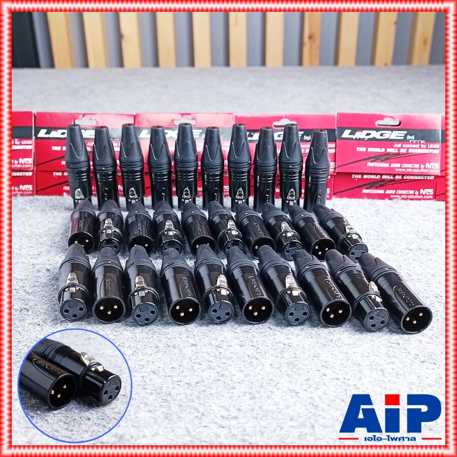 ยกกล่อง15คู่ LIDGE YM-999 XLR MALE + XLR FEMALE ปลั๊ก + แจ็ค XLR ขั้วทอง ( YM 001 B + YM 002 B ) CANNON ผู้+เมีย YM001B + YM002B NTS YM999 YM 999 เอไอ-ไพศาล ราคา 1,110 บาท*ส่งฟรี