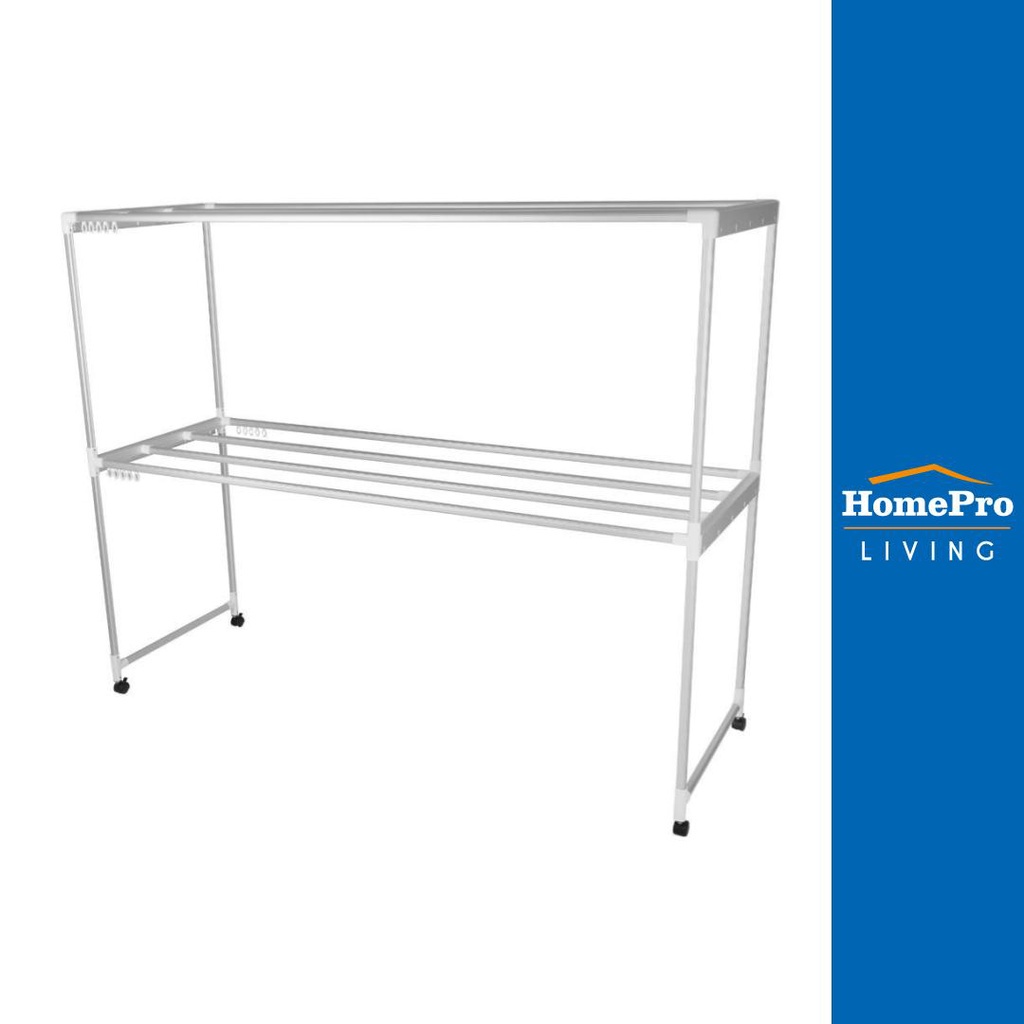HomePro ราวตากผ้าอะลูมิเนียมมีล้อ 8 เส้น PLIM 2 ม. แบรนด์ PLIM ราคา 2,390 บาท*ส่งฟรี