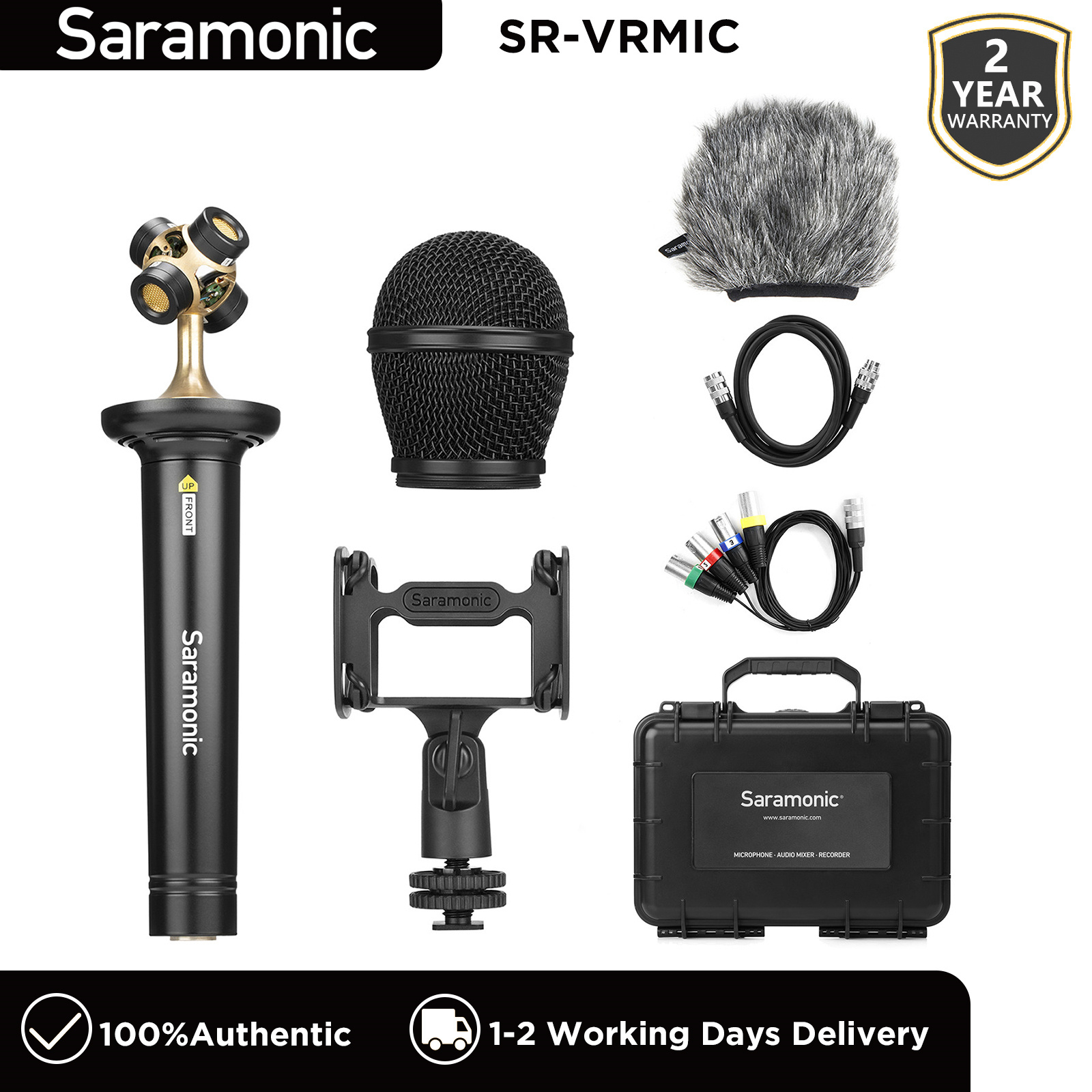 Saramonic SR-VRMIC 3D Cardioid Microphone Handheld Condenser Microphone With DIN12M Connector(Four XLR Connectors)for lmmersive 3D Sound Experience For VR Film Music Content Creation Streaming ราคา 17,500 บาท*ส่งฟรี