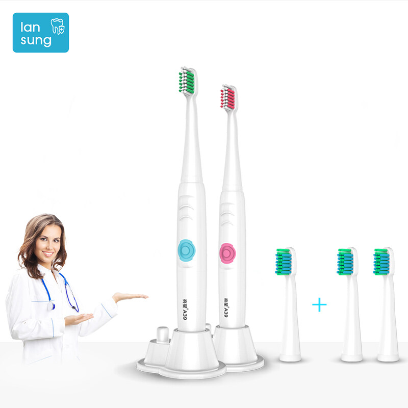 แปรงสีฟันไฟฟ้า ทำความสะอาดทุกซี่ฟันอย่างหมดจด นราธิวาส LANSUNG Toothbrushes Electric Toothbrush AA Battery Sonic toothbrush electric Escova de dente eletrica Kids Oral Hygiene Brush 5