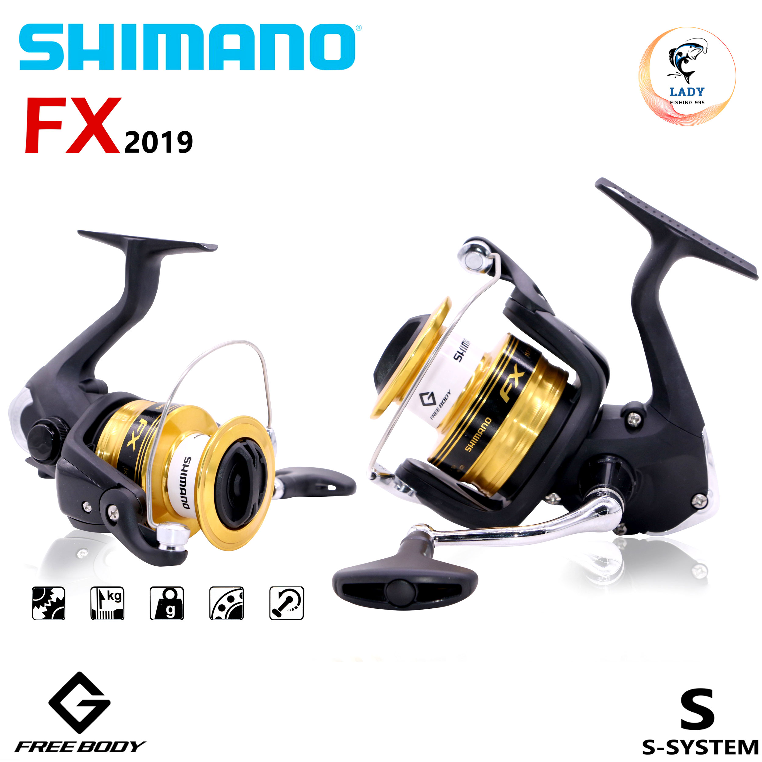 รอกสปิน Shimano FX รุ่นปี 2019 มีเบอร์ 1000/2000/2500HG/3000/4000
