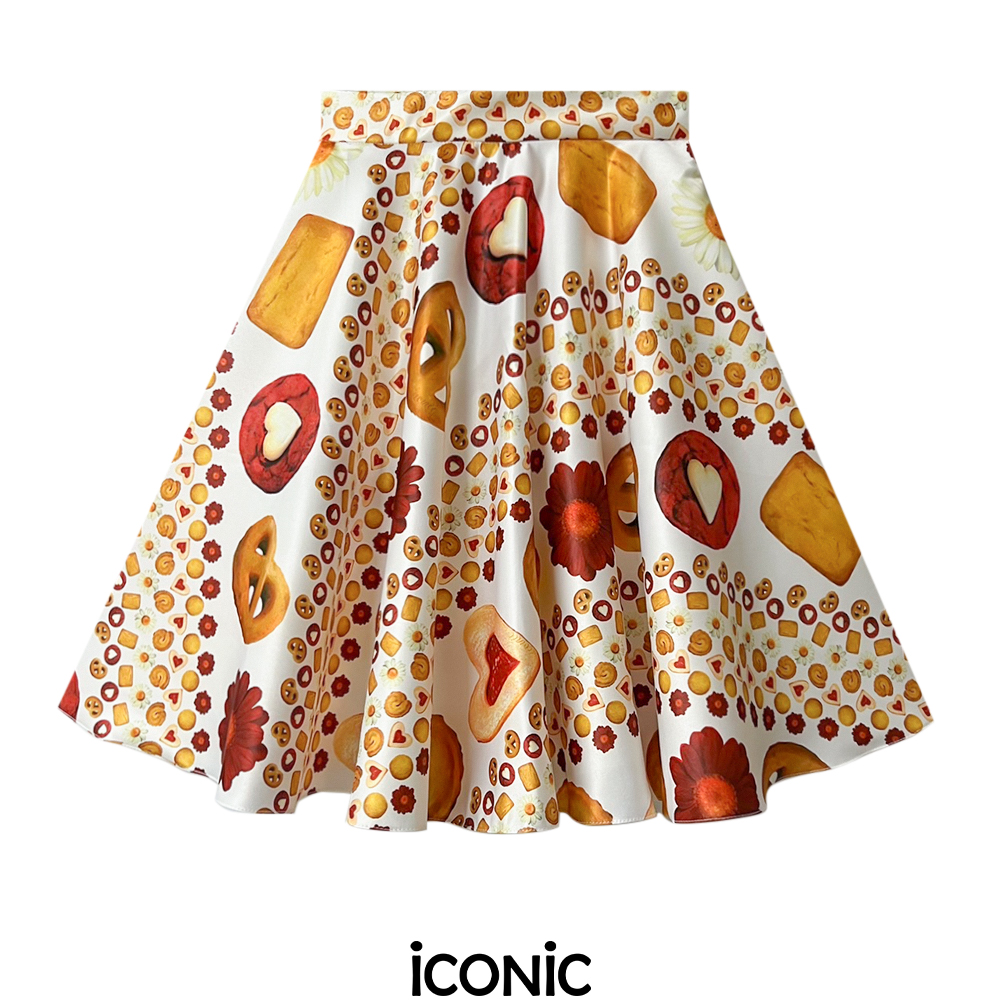 Iconic Sombat skirt #20494/11 21 "long satin silk print skirt flared skirt fashion work skirt ราคา 3,428 บาท*ส่งฟรี