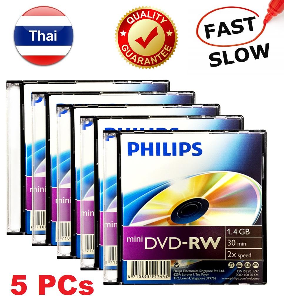 แผ่น Philips Mini DVD-RW ( ชนิด ลบ แล้ว เขียนใหม่ ได้ ) เวลา 30 นาที สำหรับกล้อง DVD HandyCam