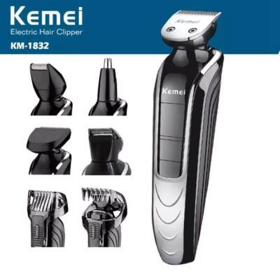 KEMEI KM-1832 แบตตาเลี่ยน ปัตตาเลี่ยนตัดผม เครื่องโกนหนวด เครา เครื่องตัดขนจมูก ขนหู ตัดแต่งเคราจอน 5 in 1