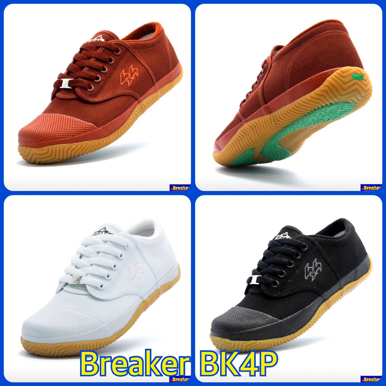 ข้อมูลเกี่ยวกับ Breaker  Bk4P รองเท้าผ้าใบนักเรียน  (29-45)  สีขาว/สีดำ/สีน้ำตาล