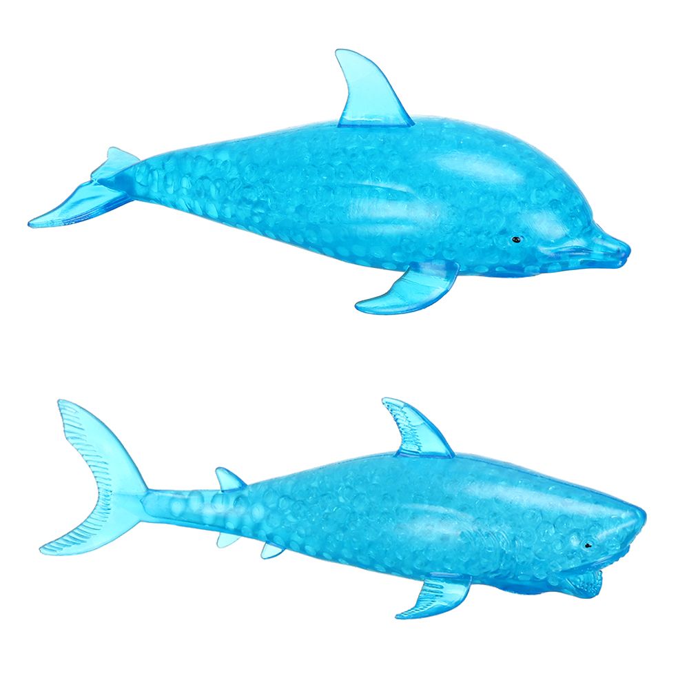 WLSBW 1PC ของเล่นแกล้งคน Calming Sensory ของเล่นงานอดิเรกเต็มไปด้วยลูกปัดฉลามบีบความเครียด Dolphin ของเล่นบรรเทา
