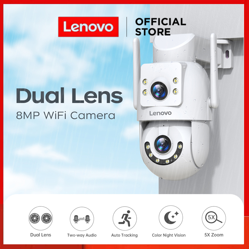 [Lenovo 8MP HD Outdoor Security Camera with Dual Lens Dual Screen AI Tracking PTZ Color Night Vision Surveillance Protection,Lenovo X6T-U 8MP HD Outdoor Security Camera with Dual Lens Dual Screen AI Tracking PTZ Color Night Vision Surveillance Protection, ราคา 1,990 บาท*ส่งฟรี