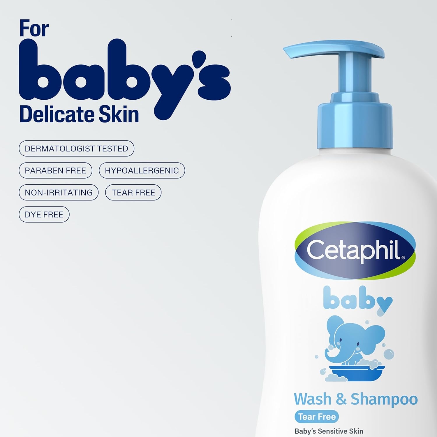 Cetaphil Cetaphil Baby Shower Gel and Shampoo, Does Not Irritate the Eyes, Free from Parabens, Dyes, and Mineral Oils, Gentle Formula for Babies and Young Children. ราคา 389 บาท*ส่งฟรี