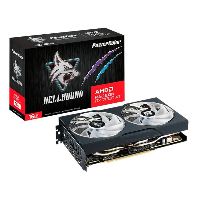 VGA (การ์ดแสดงผล) POWERCOLOR HELLHOUND AMD RADEON RX 7600 XT 16GB GDDR6 (RX 7600 XT 16G-L/OC) ราคา 15,460 บาท*ส่งฟรี