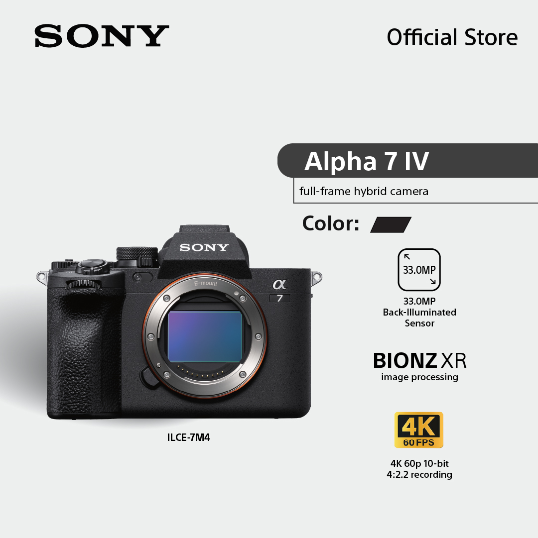 Sony Camera กล้อง กล้องถ่ายรูป / กล้องไฮบริดฟูลเฟรม รุ่น Alpha 7 IV (ILCE-7M4) ราคา 71,190 บาท*ส่งฟรี