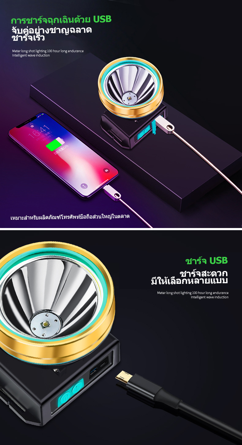 ภาพประกอบคำอธิบาย 【การจัดส่งในประเทศไทย】ไฟฉายคาดหัว T6 LED 6000W แบตเตอรี่ลิเธียม ขนาดเล็ก ไฟฉายติดศรีษะ ไฟฉายติดหน้าผาก หัวไฟ Headlamp Rechargeable Headlight Motion Sensor