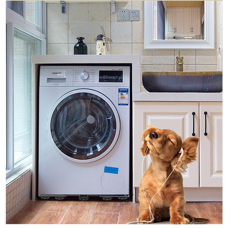 ลองดูภาพสินค้า ฐานรองตู้เย็น ฐานรองเครื่องซักผ้า ปรับขนาดและความสูงได้ เครื่องซักผ้า แบบมีล้อ  Washing Machine Adjle Size Base with 4 Wheels