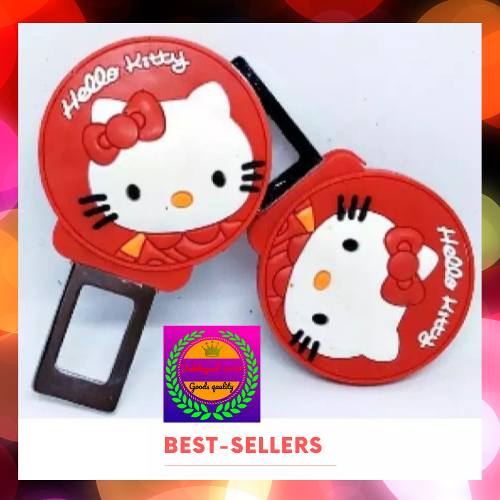 หัวเสียบ(แพคคู่) เข็มขัดนิรภัยเพื่อตัดเสียงเตือนตัวยาง kitty สีแดง(1543)