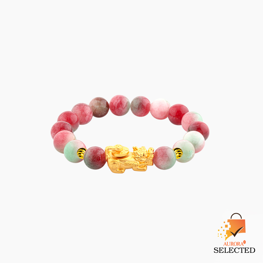 AURORA Selected สร้อยมือปี่เซียะหมุนเรียกทรัพย์หิน ฮก ลก ซิ่ว ทองแท้ 99.9% [Design] ราคา 11,592 บาท*ส่งฟรี