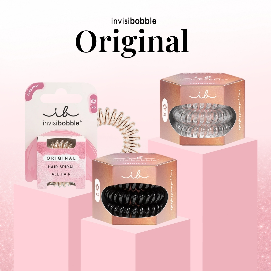 Invisibobble Original Model, Standard Hair Band for Medium Hair, Protects Hair, Does Not Cause Scratches, Holds the Style but Is Not Tight, Can Be Used Every Day. ราคา 255 บาท*ส่งฟรี