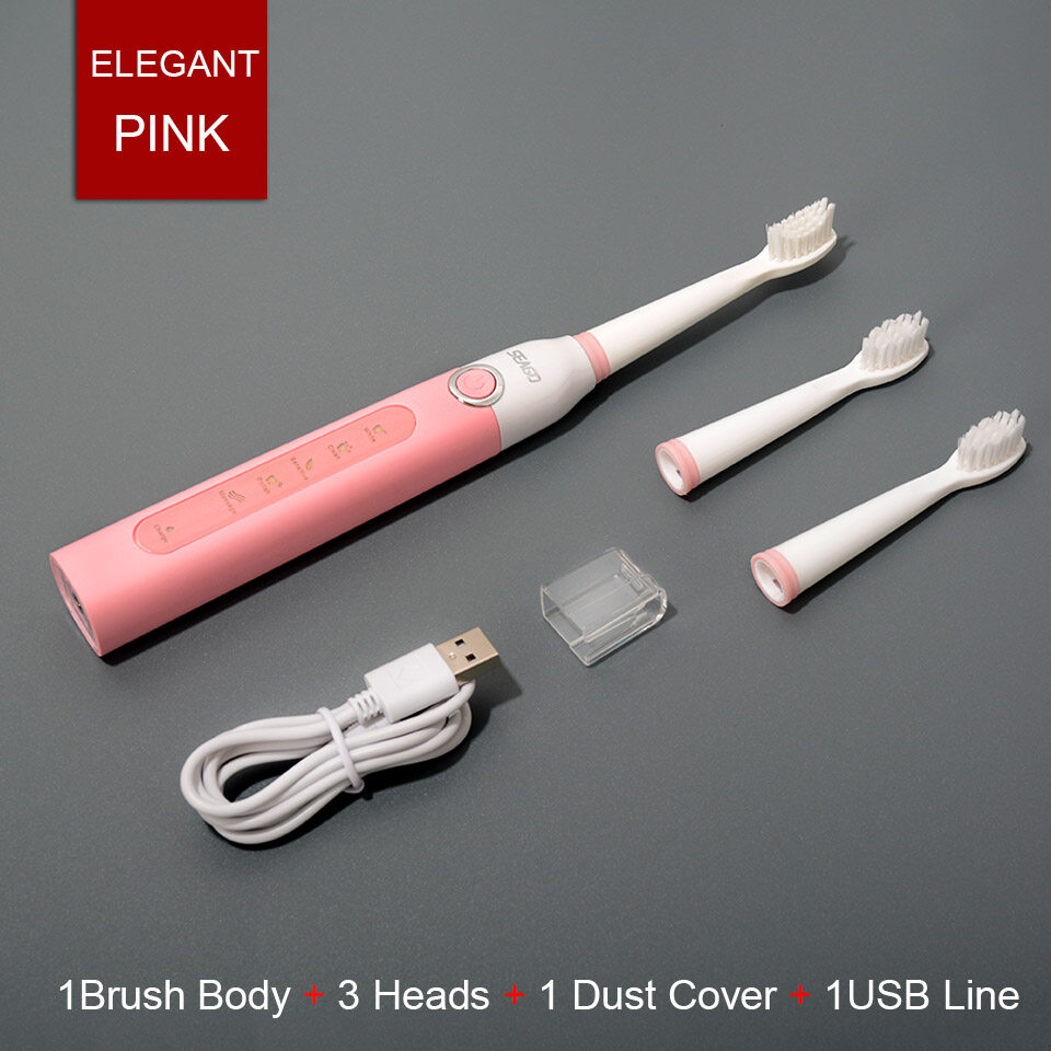  พิจิตร SEAGOแปรงสีฟันไฟฟ้า แปรงสีฟันไฟฟ้าสำหรับเดินทางElectric Toothbrush แปรงสีฟันไฟฟ้าแปรงสีฟันผู้ใหญ่โซนิคสมาร์ทโซนิคแปรงสีฟันแบบชาร์จ USBSonic Wave Rechargeable Top Quality Smart Chip Toothbrush Head Replaceable Whitening Healthy Best Gift !