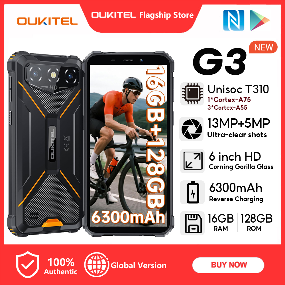 [Local Stock] Oukitel G3 Battery 16Gb + 64Gb 6300Mah, Reverse Charging Mobile Battery, 6 Inch Hd+ 5Mp Camera, 3.5mm Port Otg Nano Sim Headphones ราคา 3,764 บาท*ส่งฟรี