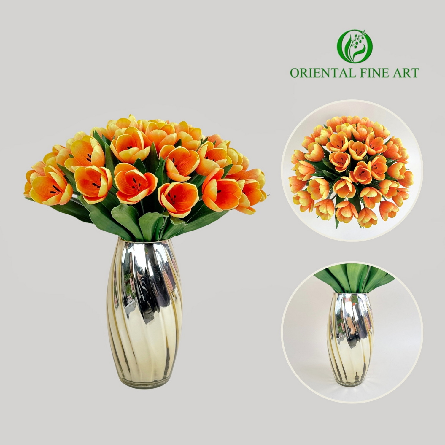 Fake Tulips with a Ready-Made Glass Vase. Decorative Flowers ราคา 4,700 บาท*ส่งฟรี