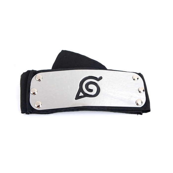 Anime Naruto Konoha Logo Headband Leather Bracelet & Ring Cosplay Accessory  For Boys and Men