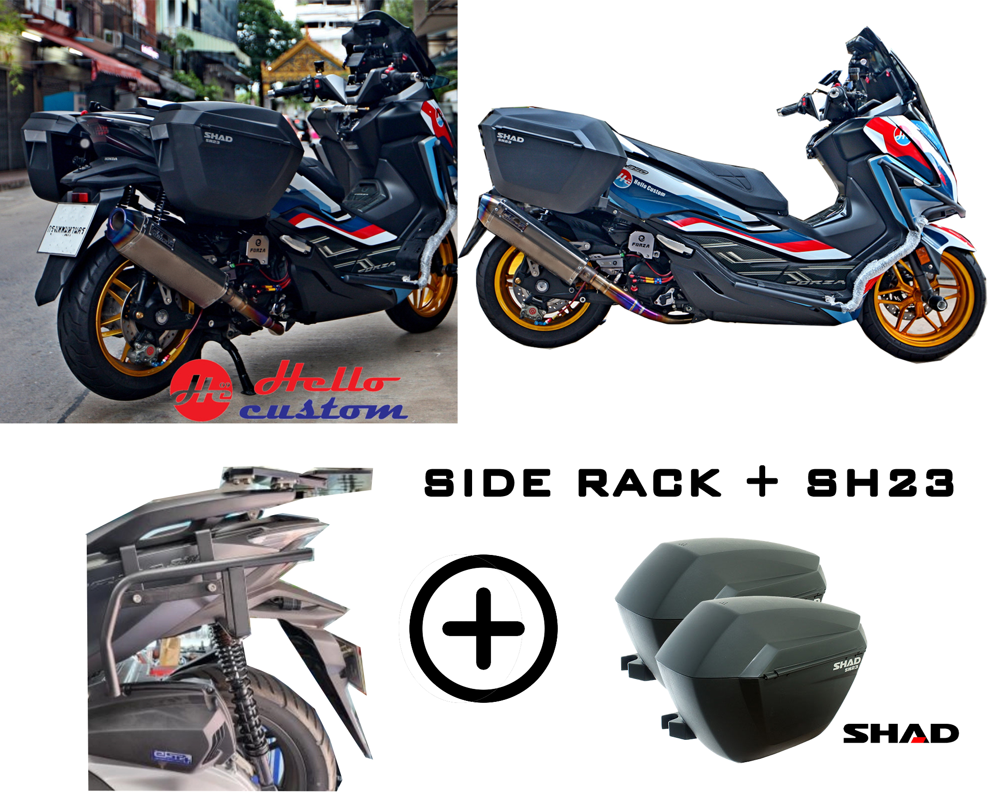 แร็คข้าง + กล่อง SHAD 23 - SHAD 35 Aluminium ตรงรุ่น Forza 300 - 350 ราคา 10,700 บาท*ส่งฟรี
