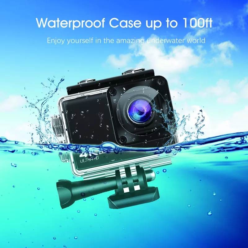 เกี่ยวกับ กล้องแอ็คชั่นแคม หน้าจอระบบสัมผัส 1จอ 2จอ มีระบบกันสั่นล่าสุด Ultra HD 4K 60fps 24MP Action Camera EIS Stabilization Underwater 40M Waterproof Sport Camera