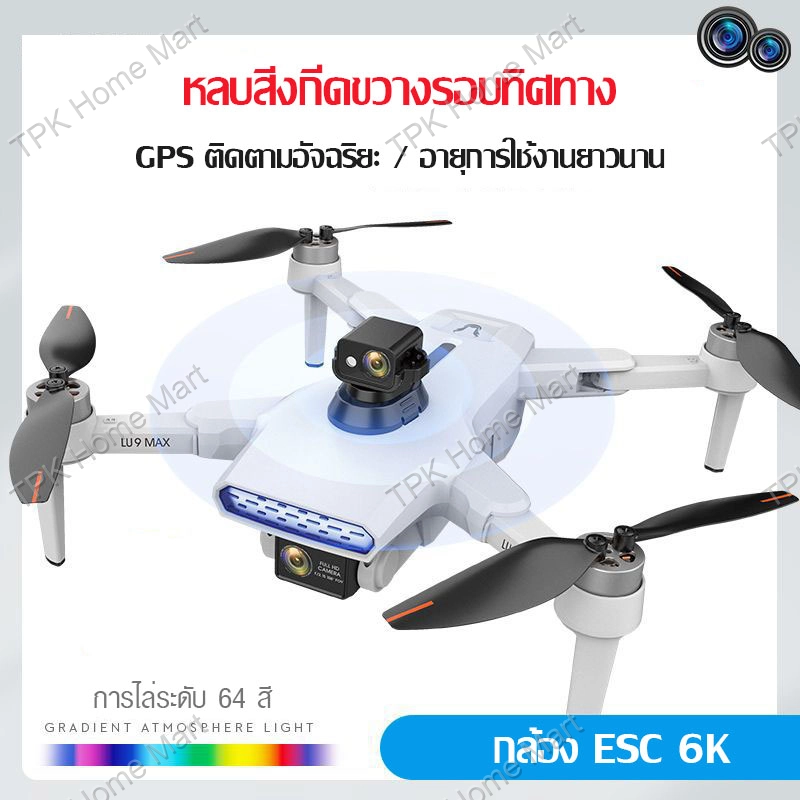 ภาพหน้าปกสินค้าโดรน โดรนบังคับ LU9 Max GPS Drone Brss มอเตอร์ หลีกเลี่ยงอุปสรรค