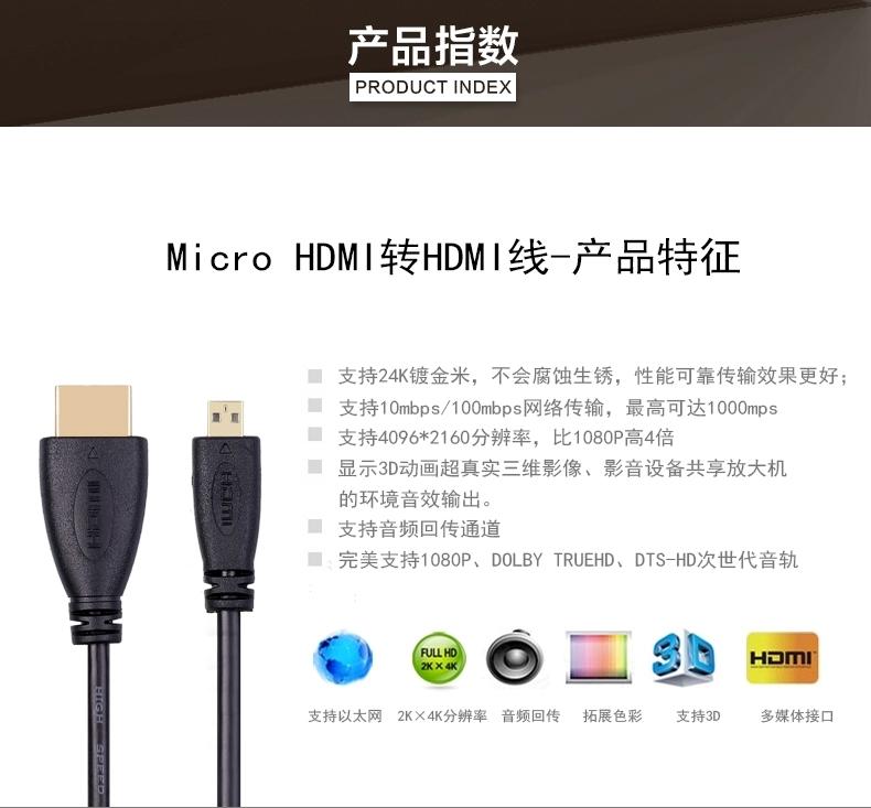 รูปภาพรายละเอียดของ สาย Micro HDMI 3 ม.