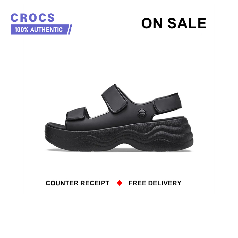 Authentic Crocs " Black " Sports Sandals 208183 - 001 Shopping Mall Same Style ราคา 1,480 บาท*ส่งฟรี