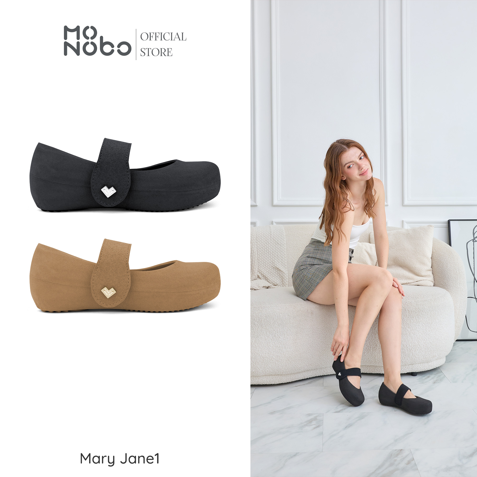 Monobo Model Mary Jane 1, Fashionable Slip-On Sandals, 100% Genuine. ราคา 890 บาท*ส่งฟรี