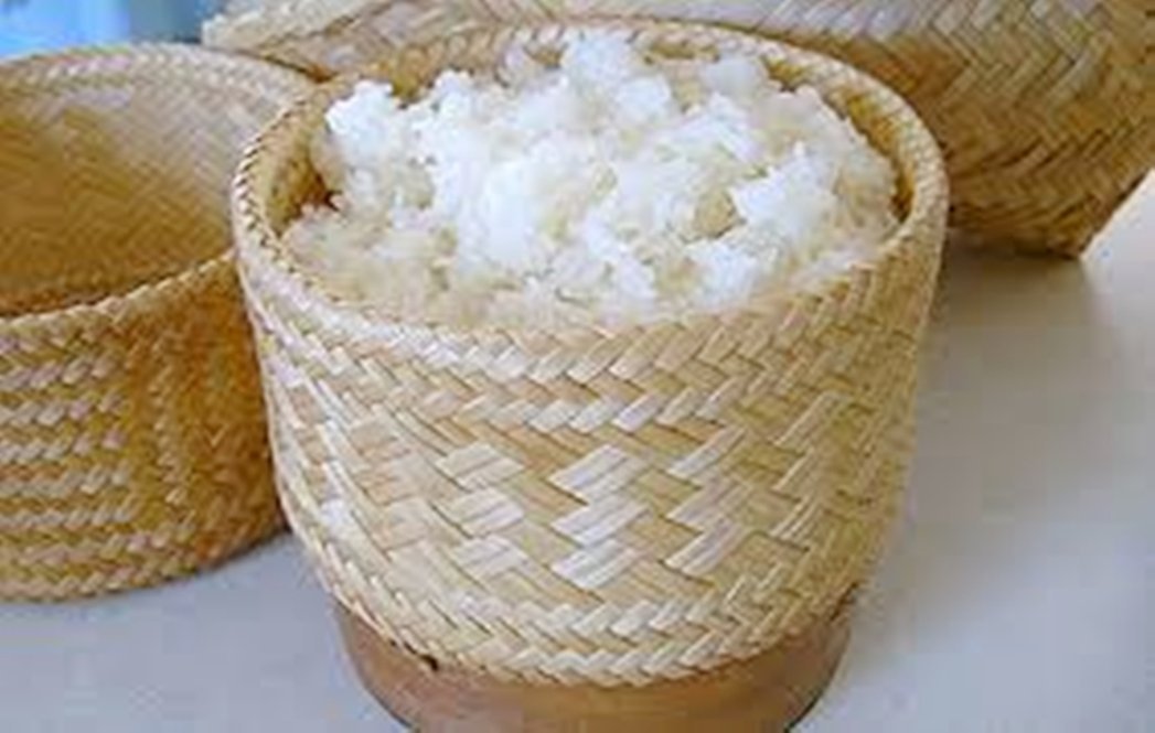 Thai Handmade Sticky Rice Serving Basket Medium Size 6.6x3.5x5 