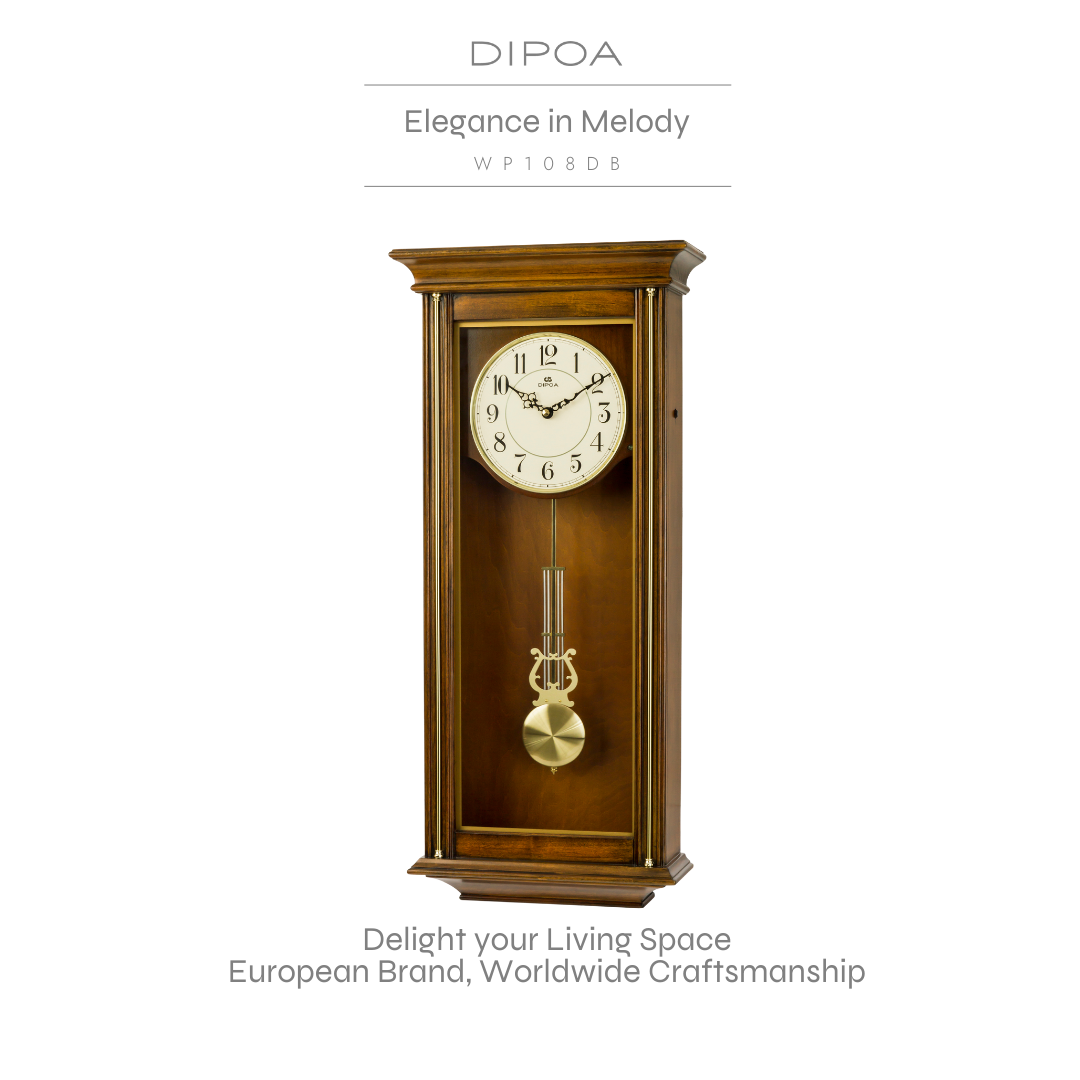 Dipoa Elegance in Melody (Wp108Db) Vintage Wooden Wall Clock. ราคา 7,360 บาท*ส่งฟรี