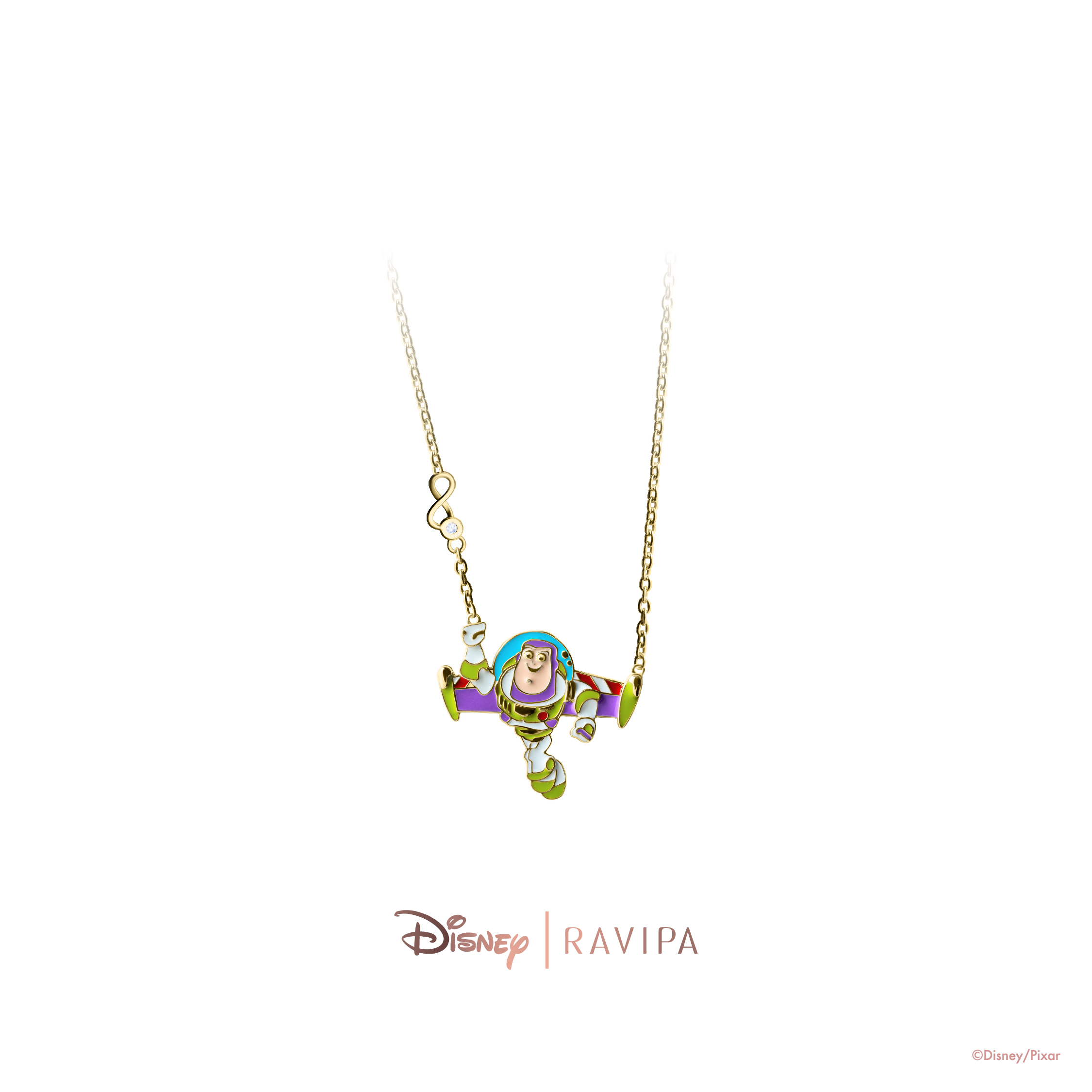 Ravipa | Disney Gold Buzz Lightyear Necklace (CZ Diamond) - สร้อยคอ ราคา 3,990 บาท*ส่งฟรี