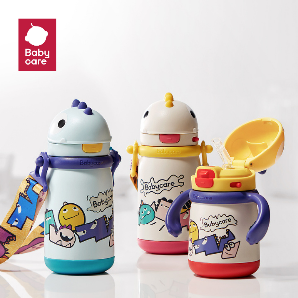 BabyCare แก้วหัดดื่มเด็ก แก้วน้ำไดโนเสาร์ ขวดน้ำเด็กมีสายสะพาย ขวดน้ำเด็ก แก้วน้ำเด็กมีหลอดไม่หก แก้วน้ำกันสำลัก ราคา 890 บาท*ส่งฟรี