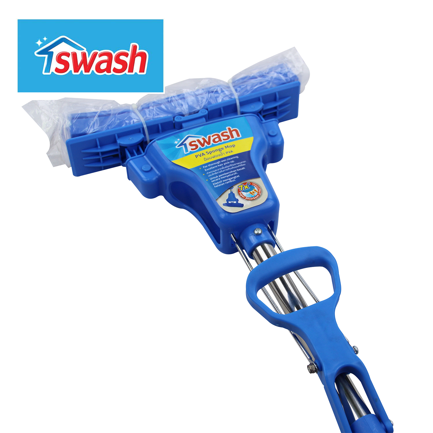 SWASH Telescopic PVA Sponge Mop - สวอช ม็อบฟองน้ำพีวีเอด้ามปรับระดับ ไม้ม็อบฟองน้ำ ไม้ม๊อบ ม๊อบ ม๊อบฟองน้ำ ราคา 349 บาท*ส่งฟรี