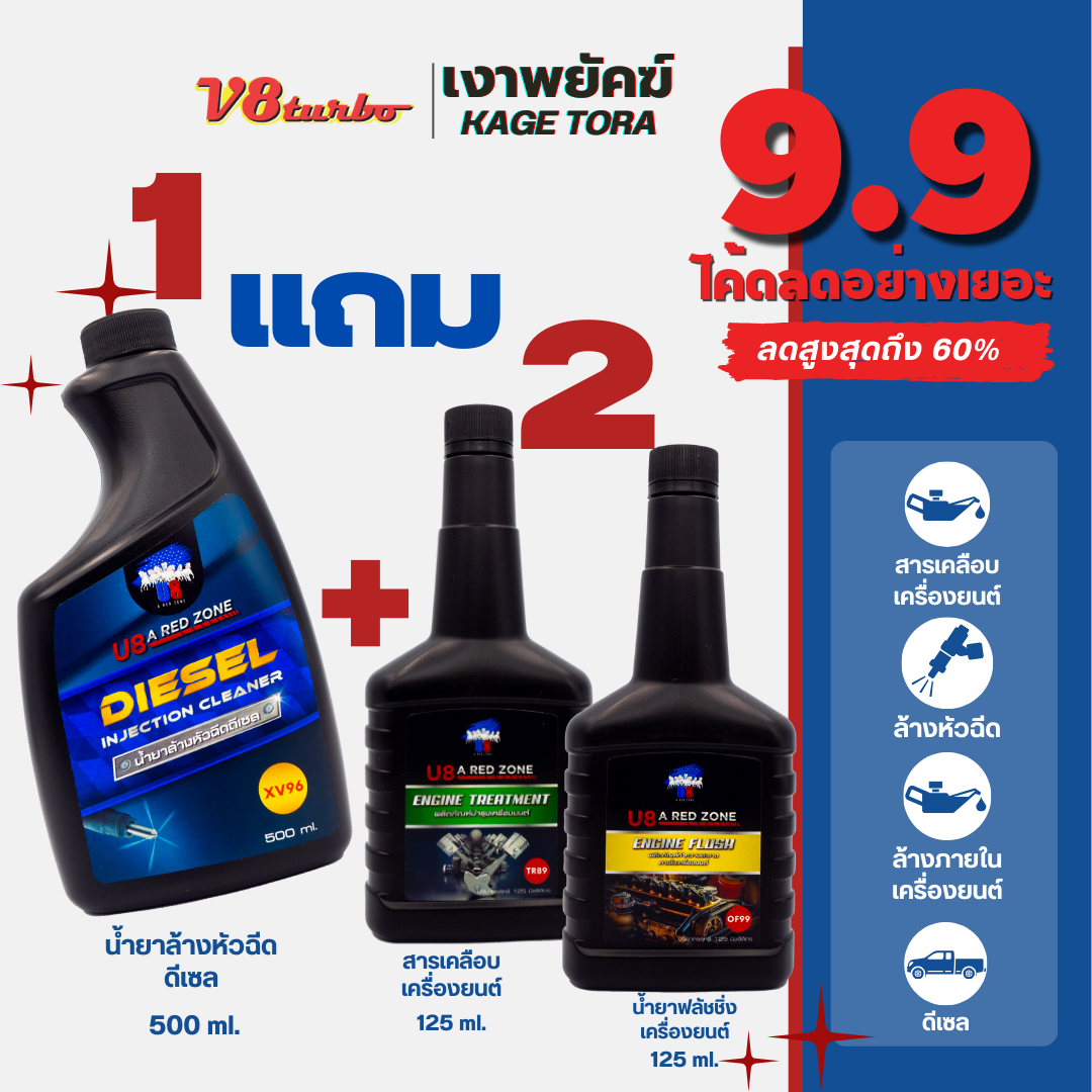 [โปรแรง 1 แถม 2] TR89 สารเคลือบเครื่องยนต์ + XV96 น้ำยาล้างหัวฉีดดีเซล + OF99 น้ำยาฟลัชชิ่ง ราคา 700 บาท*ส่งฟรี