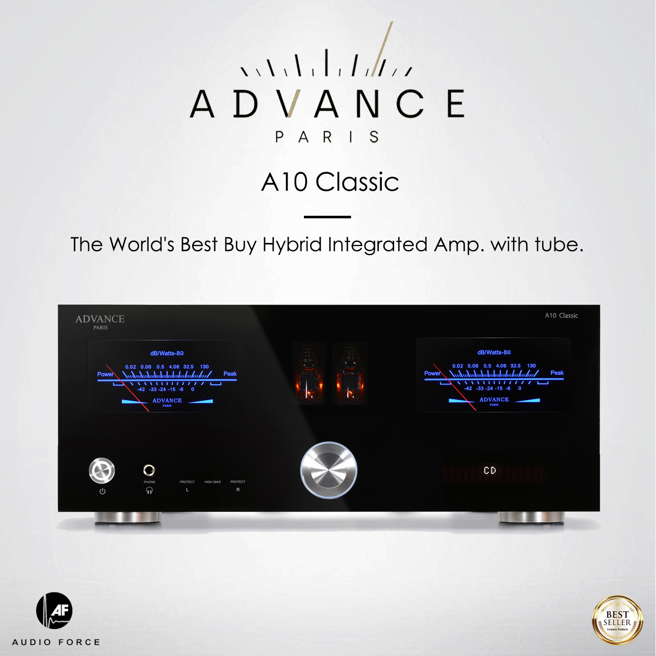 อุปกรณ์เครื่องเสียงและหูฟัง Advance Paris A10 Classic แอมป์รวมไฮบริดที่มีการซื้อดีที่สุดในโลก พร้อมท่อ ราคา 95,000 บาท*ส่งฟรี