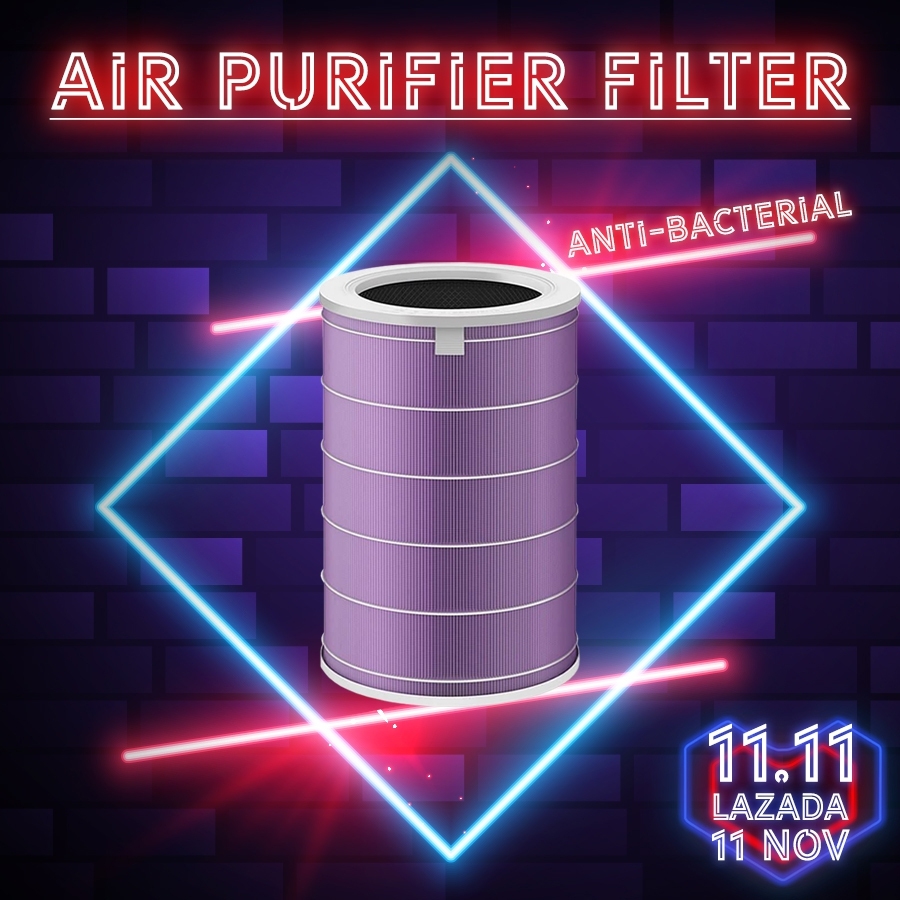 Xiaomi Mi Air Purifier Filter รุ่น Antibacterial ไส้กรองอากาศเครื่องฟอกอากาศ สีม่วง [PM2.5] [2s , 2H , 3H , Pro] [ส่งจากไทย]