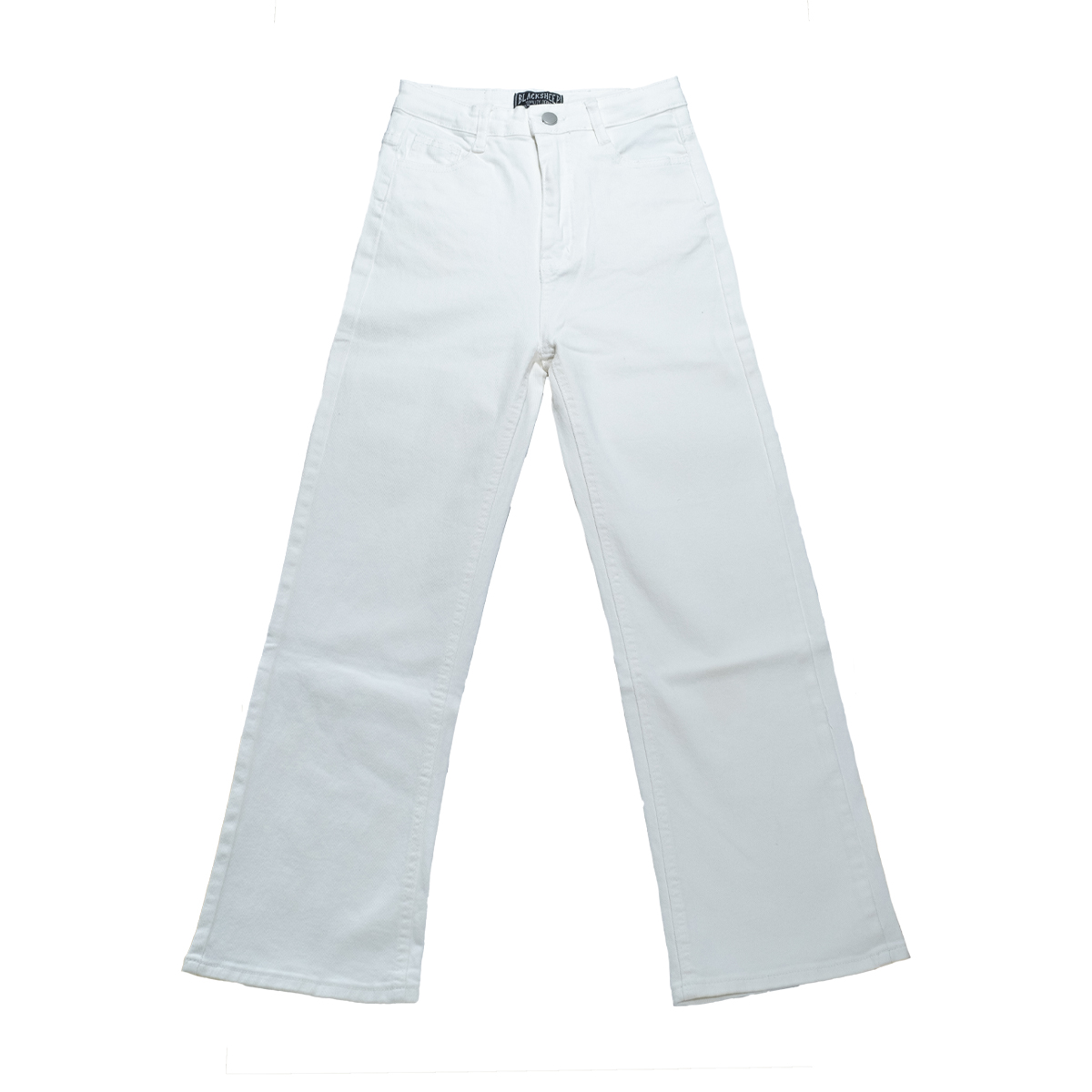 Blacksheepjeans กางเกงยีนส์ขายาวผู้หญิงยืด ทรงกระบอกตรง สีขาว รุ่น BSPST-240110 ราคา 1,890 บาท*ส่งฟรี