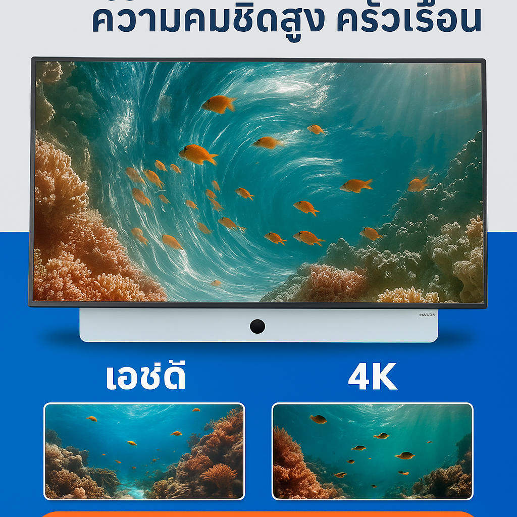 ทีวี คุณภาพเสียงดีเยี่ยม ให้คุณภาพสูง มอนิเตอร์ เล่นดิสก์ ลําโพงกําลังสูง การควบคุมด้วยเสียง